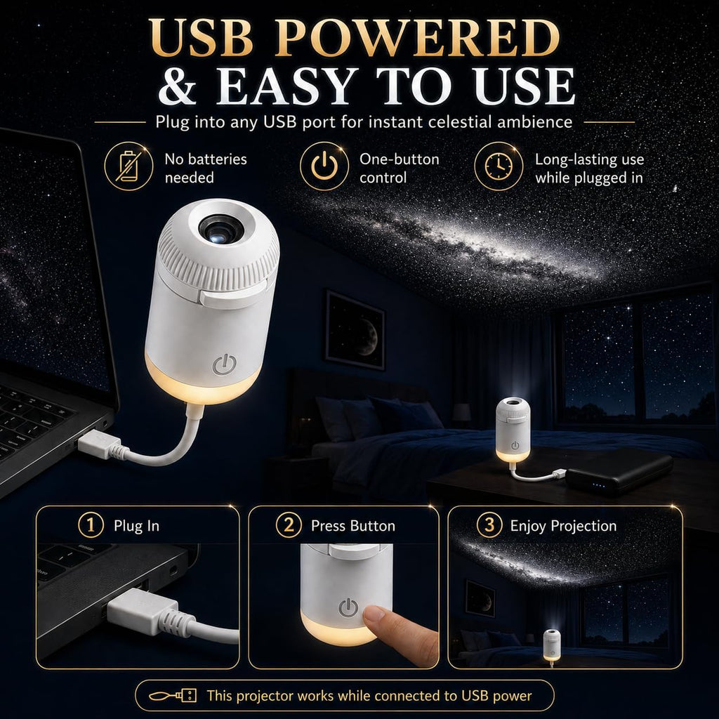 2-in-1 Galaxy Projector Night Light