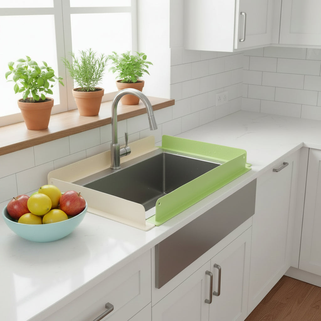 Water splash guard for dish washing