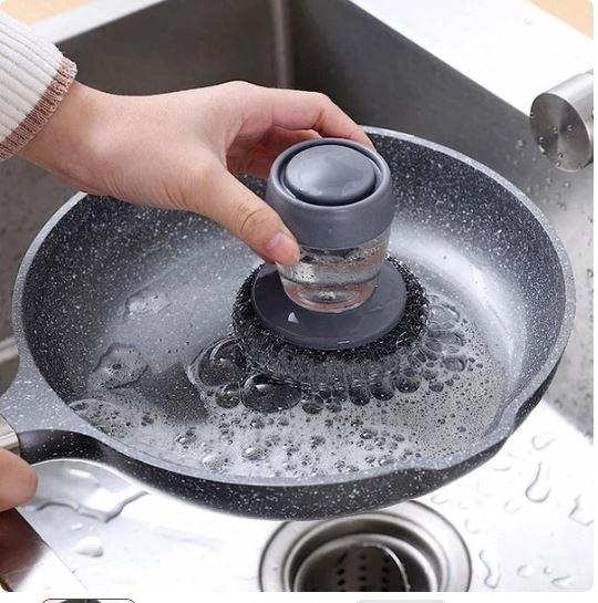 2-in-1 Liquid Soap Dispensing Brush | Effortless Cleaning with Built-In Soap Dispenser (Pack of 2)