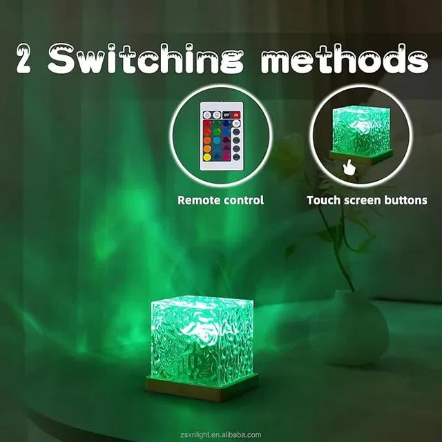AquaGlow Water Ripple Night Light | 16-Color USB Ambient Lamp with Remote