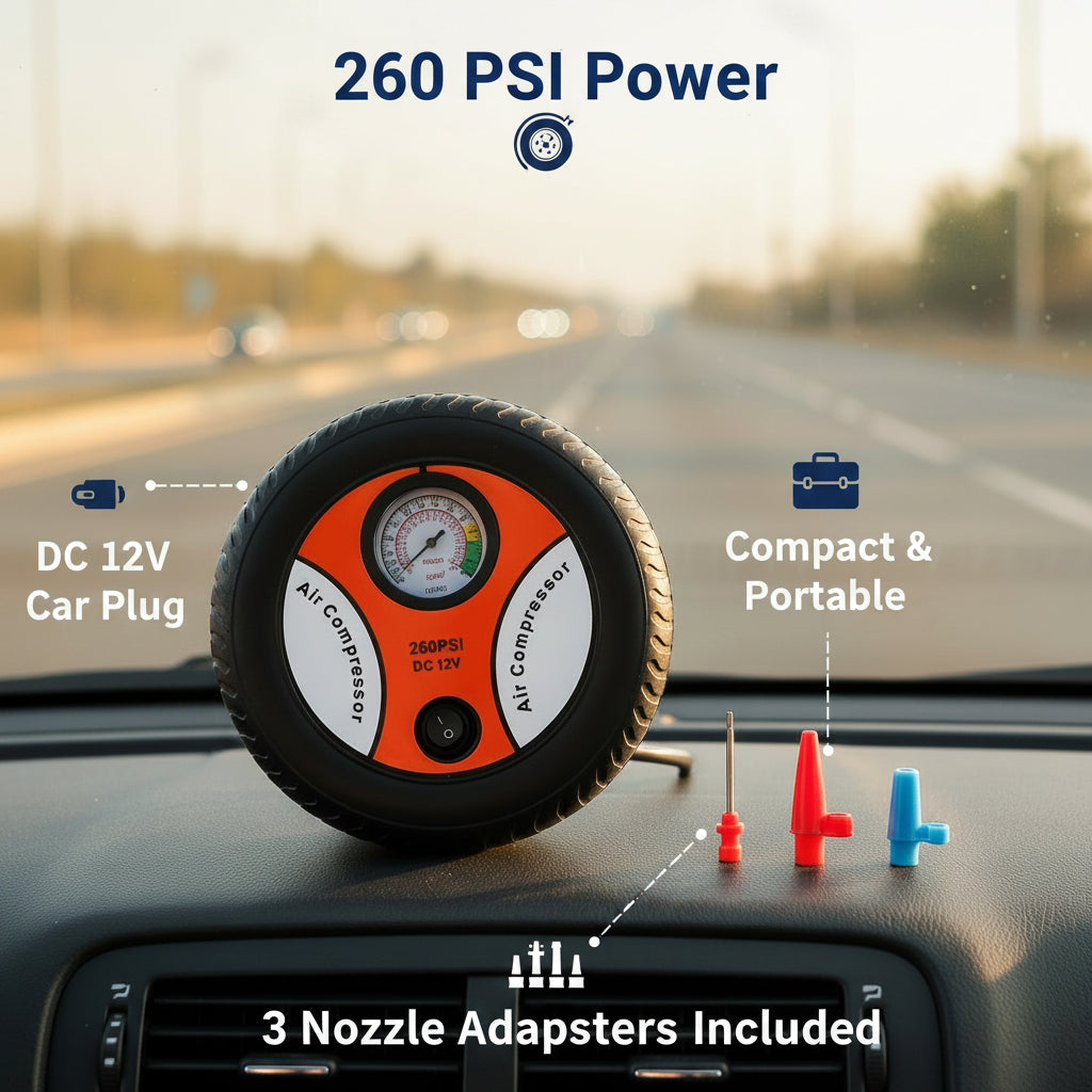 AirRush Pro™ Automatic Car Air Compressor — Portable Tyre Inflator