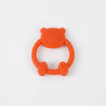 BPA-Free Silicone Bear Ring Baby Teether on White Background